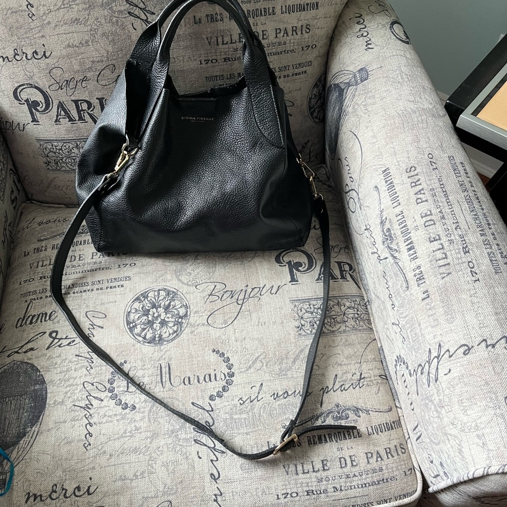 Divine Firenze Black Leather Women Bag
